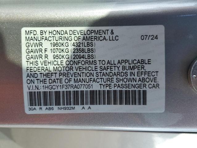 Photo 12 VIN: 1HGCY1F37RA077051 - HONDA ACCORD EX 