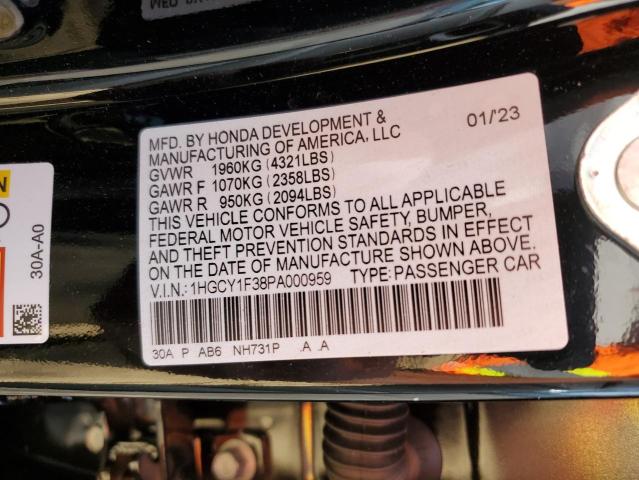 Photo 11 VIN: 1HGCY1F38PA000959 - HONDA ACCORD 