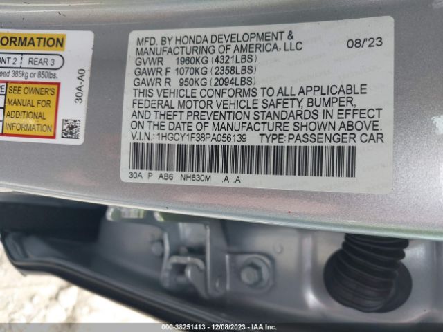 Photo 8 VIN: 1HGCY1F38PA056139 - HONDA ACCORD 