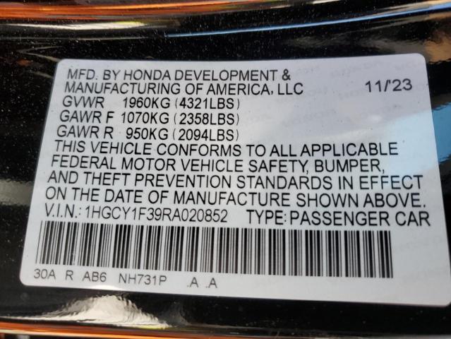 Photo 11 VIN: 1HGCY1F39RA020852 - HONDA ACCORD EX 