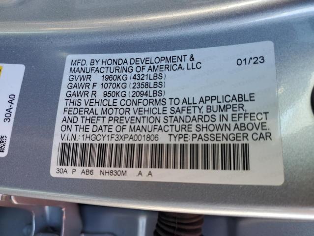 Photo 11 VIN: 1HGCY1F3XPA001806 - HONDA ACCORD EX 