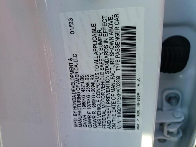 Photo 11 VIN: 1HGCY1F3XPA002289 - HONDA ACCORD 