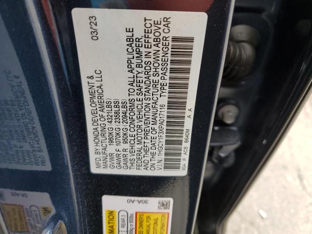 Photo 11 VIN: 1HGCY1F3XPA017116 - HONDA ACCORD EX 