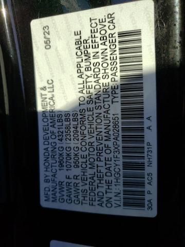 Photo 11 VIN: 1HGCY1F3XPA028651 - HONDA ACCORD 