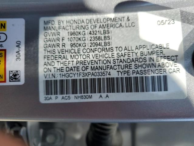 Photo 12 VIN: 1HGCY1F3XPA033574 - HONDA ACCORD EX 