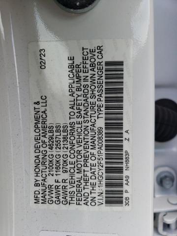 Photo 11 VIN: 1HGCY2F51PA008389 - HONDA ACCORD 