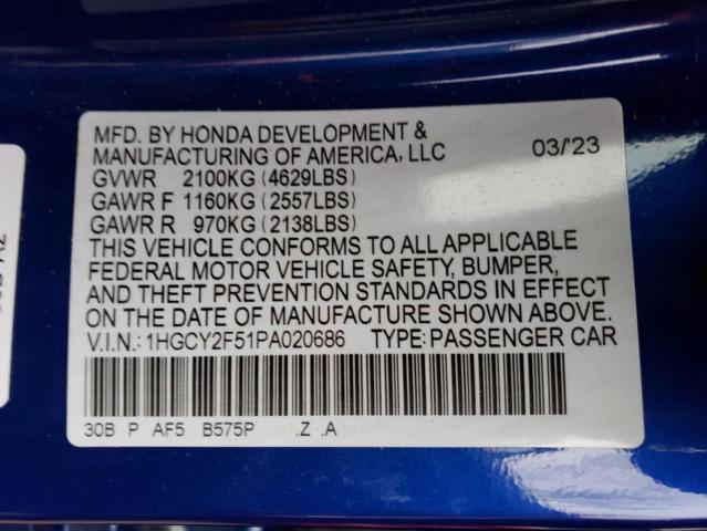 Photo 11 VIN: 1HGCY2F51PA020686 - HONDA ACCORD HYB 