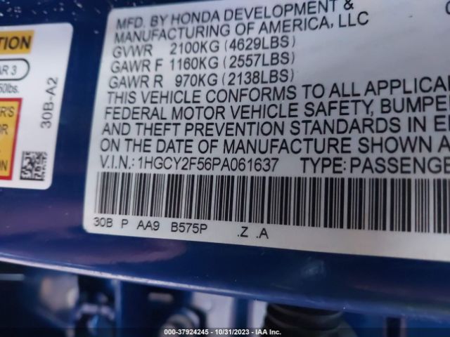 Photo 8 VIN: 1HGCY2F56PA061637 - HONDA ACCORD 