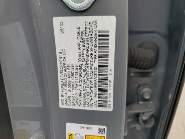 Photo 12 VIN: 1HGCY2F57PA037640 - HONDA ACCORD HYB 