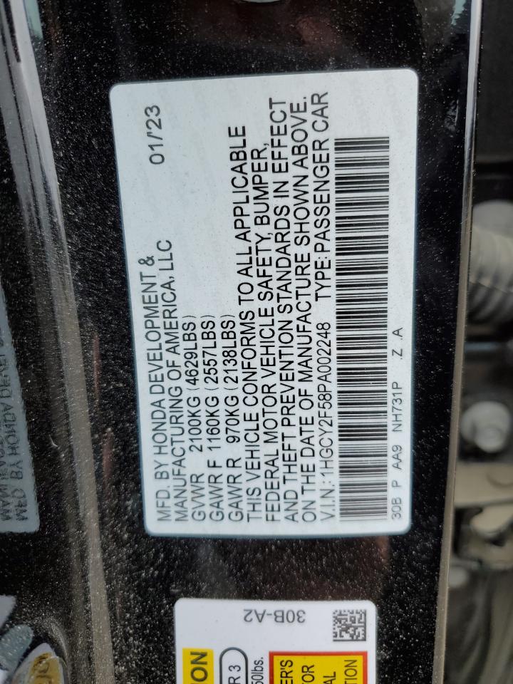 Photo 11 VIN: 1HGCY2F58PA002248 - HONDA ACCORD 