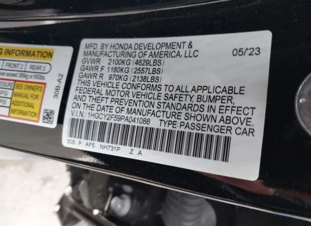 Photo 8 VIN: 1HGCY2F59PA041088 - HONDA ACCORD HYBRID 