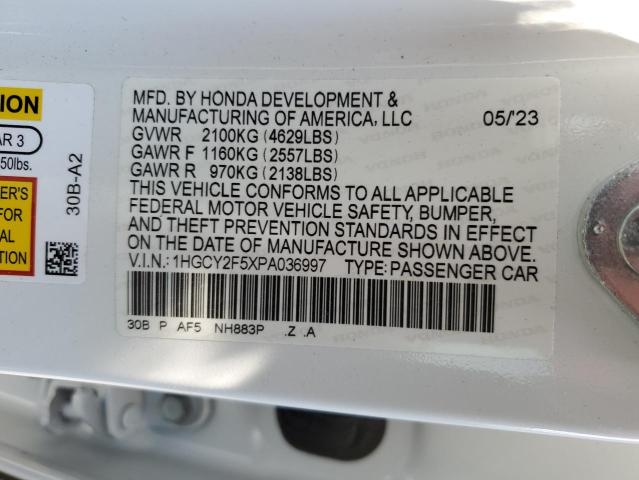 Photo 11 VIN: 1HGCY2F5XPA036997 - HONDA ACCORD HYB 