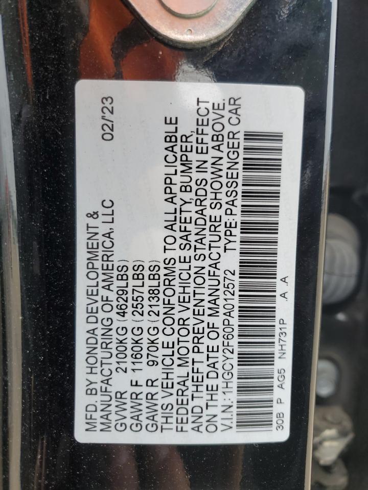 Photo 11 VIN: 1HGCY2F60PA012572 - HONDA ACCORD 