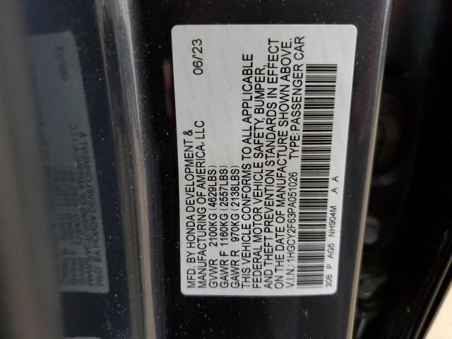 Photo 11 VIN: 1HGCY2F63PA051026 - HONDA ACCORD 