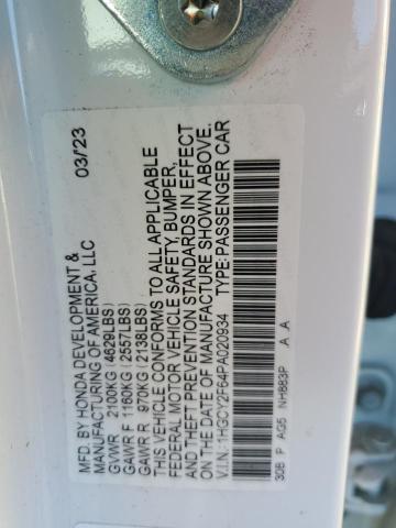 Photo 12 VIN: 1HGCY2F64PA020934 - HONDA ACCORD HYB 