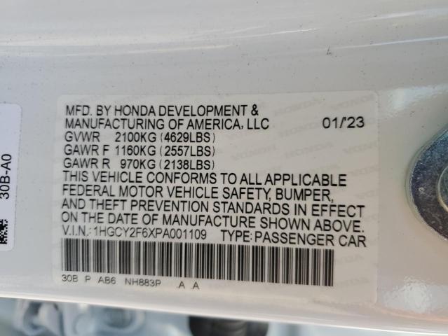 Photo 12 VIN: 1HGCY2F6XPA001109 - HONDA ACCORD HYB 