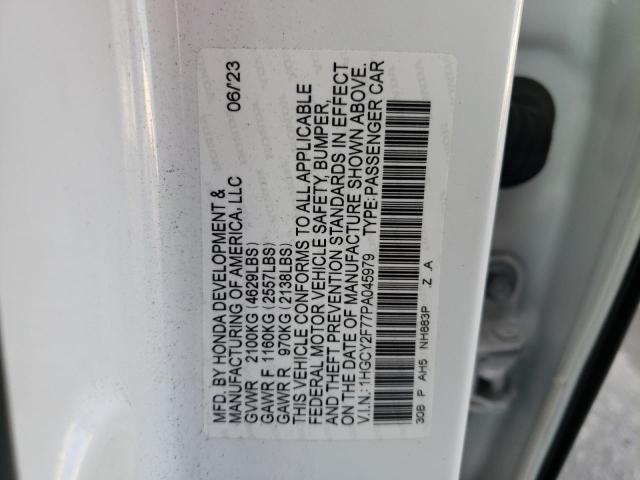 Photo 11 VIN: 1HGCY2F77PA045979 - HONDA ACCORD HYB 