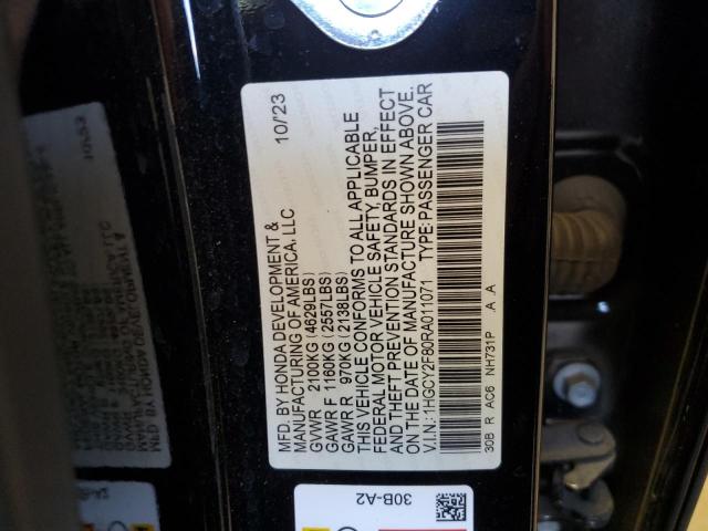 Photo 12 VIN: 1HGCY2F80RA011071 - HONDA ACCORD 