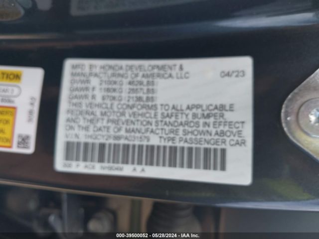 Photo 8 VIN: 1HGCY2F88PA031579 - HONDA ACCORD 