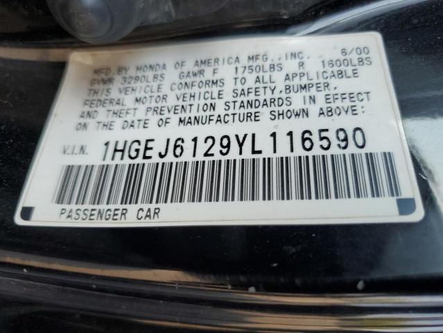 Photo 11 VIN: 1HGEJ6129YL116590 - HONDA CIVIC DX 