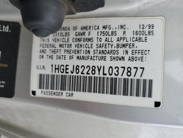 Photo 11 VIN: 1HGEJ6228YL037877 - HONDA CIVIC 