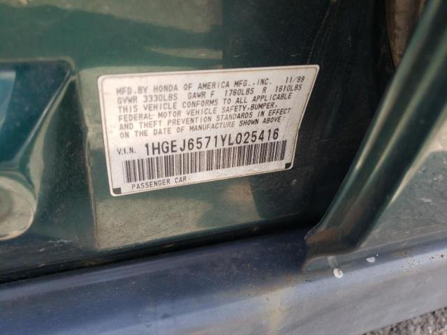 Photo 9 VIN: 1HGEJ6571YL025416 - HONDA CIVIC LX 