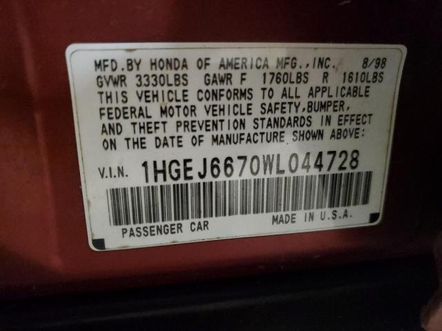 Photo 11 VIN: 1HGEJ6670WL044728 - HONDA CIVIC 