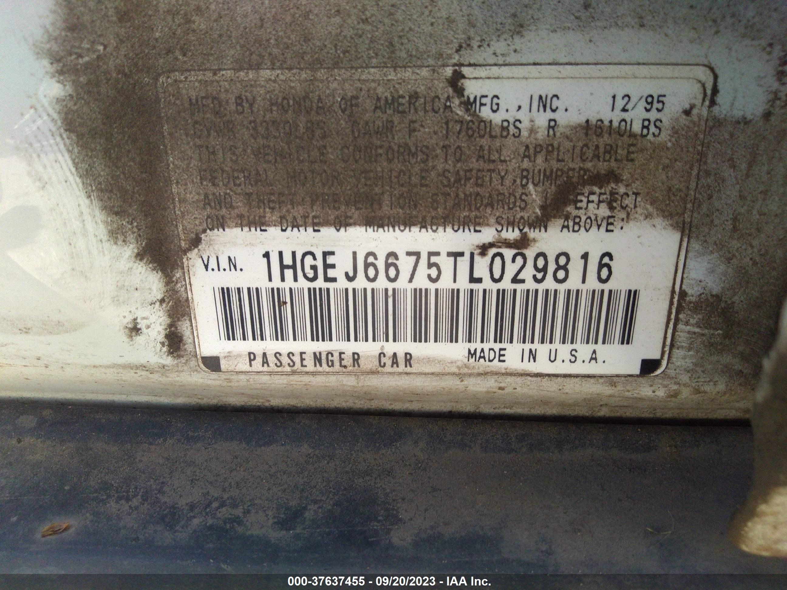 Photo 8 VIN: 1HGEJ6675TL029816 - HONDA CIVIC 