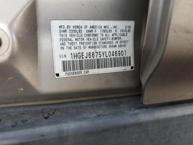 Photo 11 VIN: 1HGEJ6675YL046901 - HONDA CIVIC 