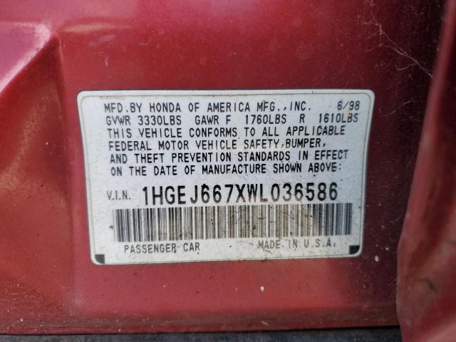 Photo 11 VIN: 1HGEJ667XWL036586 - HONDA CIVIC LX 