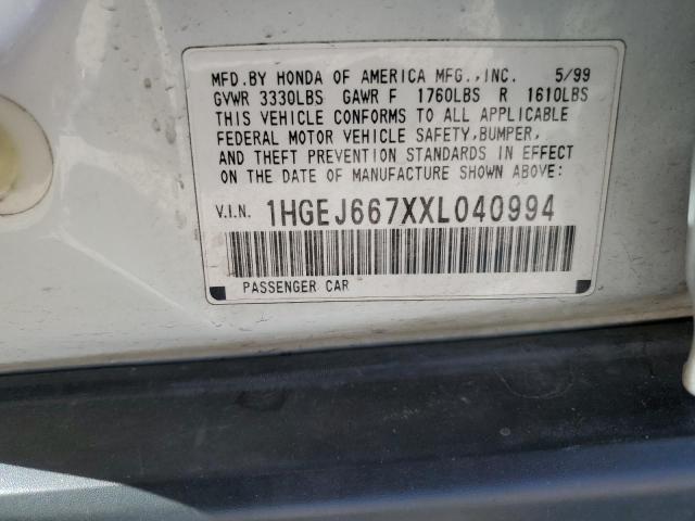 Photo 11 VIN: 1HGEJ667XXL040994 - HONDA CIVIC LX 