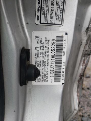 Photo 11 VIN: 1HGEJ7121WL053259 - HONDA CIVIC HX 