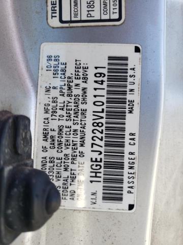 Photo 11 VIN: 1HGEJ7228VL011491 - HONDA CIVIC 