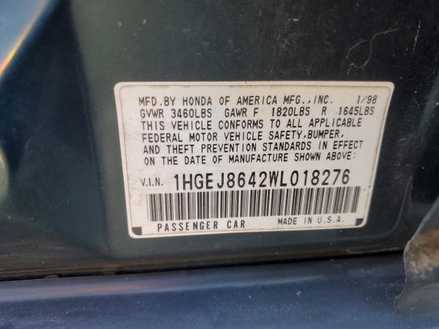 Photo 11 VIN: 1HGEJ8642WL018276 - HONDA CIVIC EX 