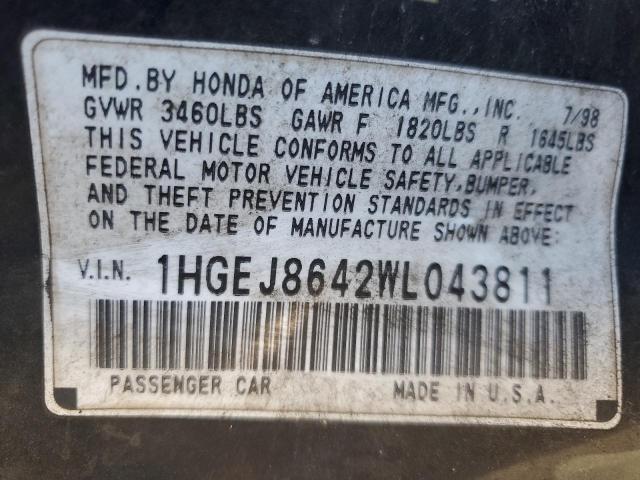 Photo 11 VIN: 1HGEJ8642WL043811 - HONDA CIVIC 