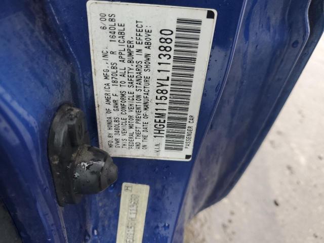 Photo 11 VIN: 1HGEM1158YL113880 - HONDA CIVIC 