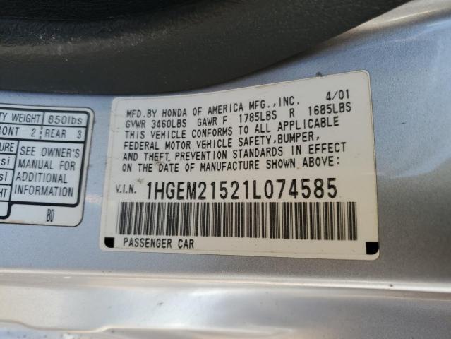 Photo 11 VIN: 1HGEM21521L074585 - HONDA CIVIC 