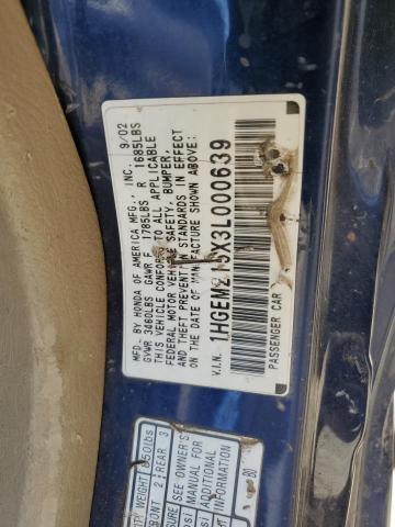 Photo 12 VIN: 1HGEM215X3L000639 - HONDA CIVIC 