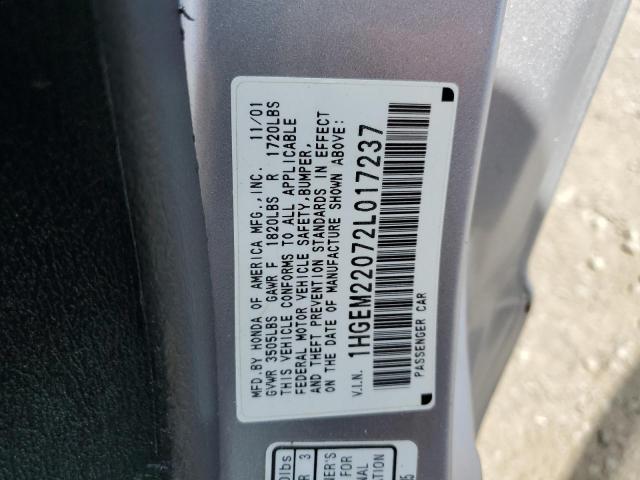 Photo 11 VIN: 1HGEM22072L017237 - HONDA CIVIC EX 