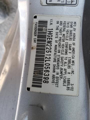 Photo 11 VIN: 1HGEM22512L056398 - HONDA CIVIC 