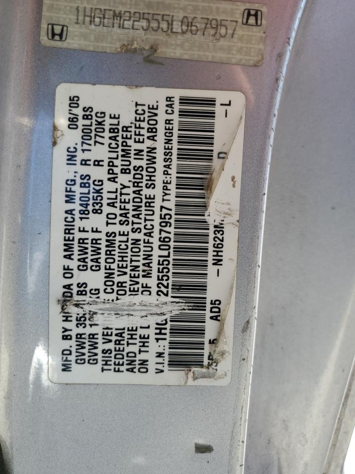 Photo 11 VIN: 1HGEM22555L067957 - HONDA CIVIC 