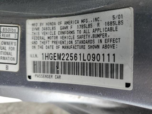 Photo 11 VIN: 1HGEM22561L090111 - HONDA CIVIC 