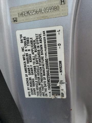 Photo 11 VIN: 1HGEM22564L059980 - HONDA CIVIC LX 