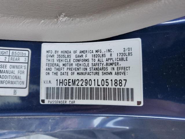 Photo 11 VIN: 1HGEM22901L051887 - HONDA CIVIC 