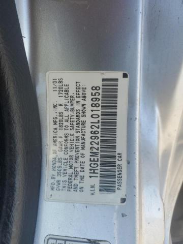 Photo 11 VIN: 1HGEM22962L018958 - HONDA CIVIC EX 