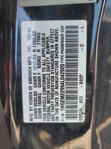 Photo 11 VIN: 1HGEM22994L042920 - HONDA CIVIC EX 