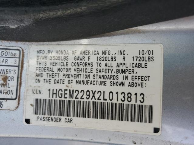 Photo 11 VIN: 1HGEM229X2L013813 - HONDA CIVIC 