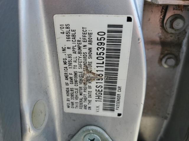 Photo 11 VIN: 1HGES15511L053950 - HONDA CIVIC LX 