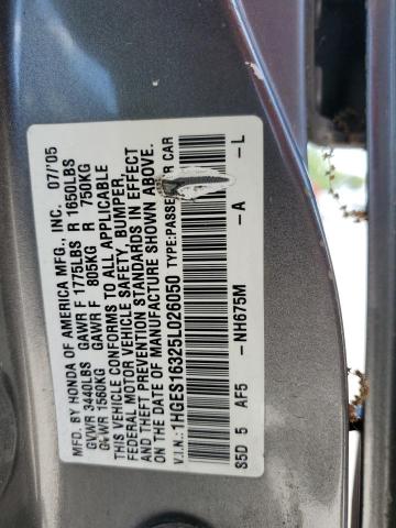 Photo 11 VIN: 1HGES16325L026050 - HONDA CIVIC 