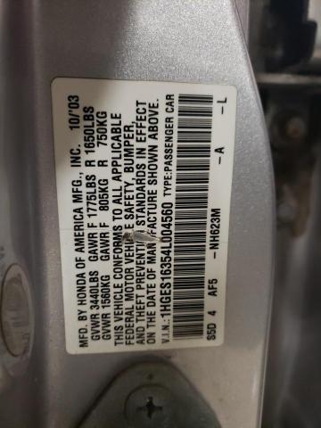 Photo 11 VIN: 1HGES16354L004560 - HONDA CIVIC 